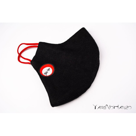 Mascarilla YariNoHanzo Negro - 100% Lino | Mascarilla Reutilizable y Lavable